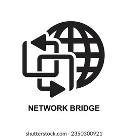 Network bridge icon isolated on background vector illustration. A computer networking device that creates a single, aggregate network from multiple communication networks or network segments.