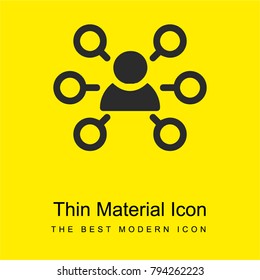Network bright yellow material minimal icon or logo design
