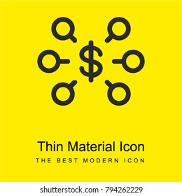 Network bright yellow material minimal icon or logo design