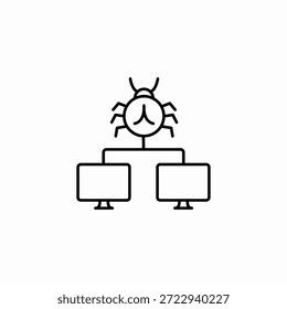 Vector de signo de icono de infección de error de red