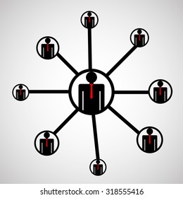 Network business abstract scheme. Vector Illustration. Eps 10