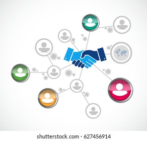 network business agreement handshake concept illustration design isolated over white