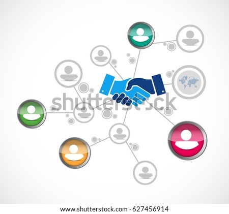 network business agreement handshake concept illustration design isolated over white