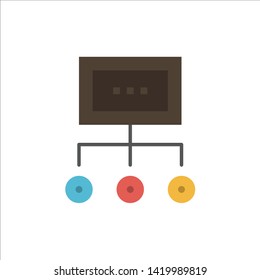 Network, Business, Chart, Graph, Management, Organization, Plan, Process  Flat Color Icon. Vector icon banner Template