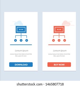 Network, Business, Chart, Graph, Management, Organization, Plan, Process  Blue and Red Download and Buy Now web Widget Card Template. Vector Icon Template background