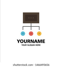 Network, Business, Chart, Graph, Management, Organization, Plan, Process Business Logo Template. Flat Color. Vector Icon Template background