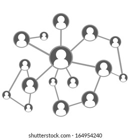 Network business icon. Abstract social people. Call man and woman concept