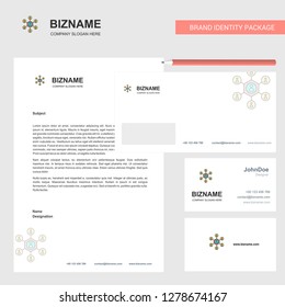 Network Business Letterhead, Envelope and visiting Card Design vector template