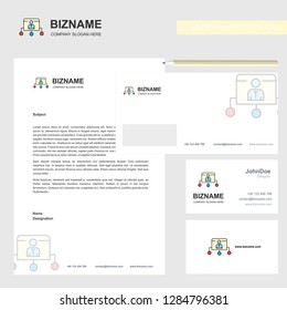 Network Business Letterhead, Envelope and visiting Card Design vector template