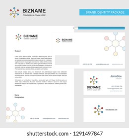 Network Business Letterhead, Envelope and visiting Card Design vector template