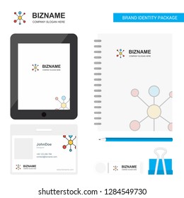 Network Business Logo, Tab App, Diary PVC Employee Card and USB Brand Stationary Package Design Vector Template