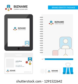Network Business Logo, Tab App, Diary PVC Employee Card and USB Brand Stationary Package Design Vector Template