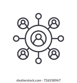 network business vector line icon, sign, illustration on background, editable strokes