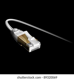 Network cable isolated on black (EPS10)