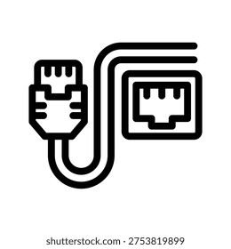 network cable line icon illustration vector graphic. Simple element illustration vector graphic, suitable for app, websites, and presentations isolated on white background