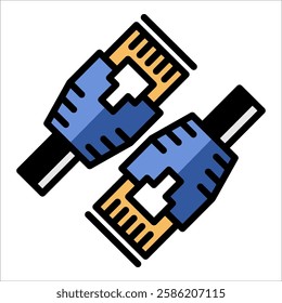 Network Cabling Icon Element For Design