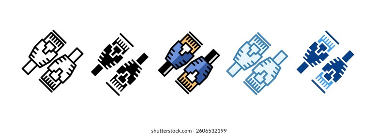 Network Cabling Icon Set Multiple Style Collection