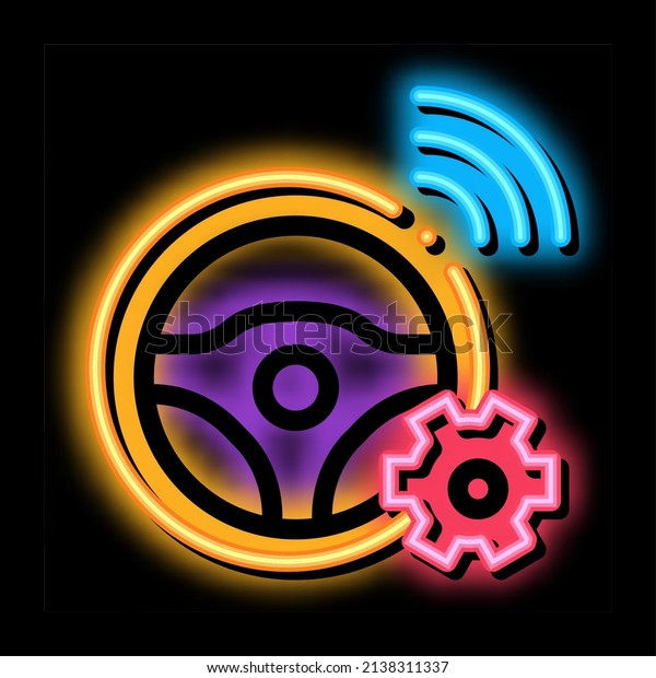 network car\
drive neon light sign vector. Glowing bright icon network car drive\
sign. transparent symbol\
illustration