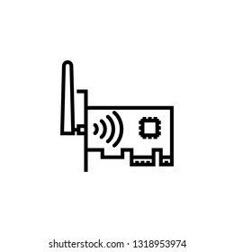 Network card icon outline or line style vector illustration. computer hardware and accessories