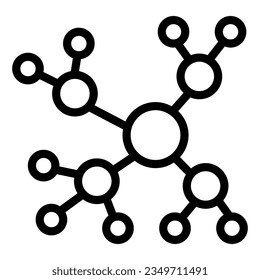 Icono de línea de celdas de red. Ilustración vectorial de conexión a Internet aislada en blanco. Estilo de esquema de concepto de red diseñado para y aplicación.