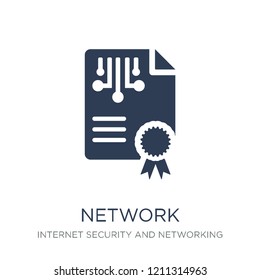 network certificate icon. Trendy flat vector network certificate icon on white background from Internet Security and Networking collection, vector illustration can be use for web and mobile, eps10