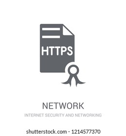 network certificate icon. Trendy network certificate logo concept on white background from Internet Security and Networking collection. Suitable for use on web apps, mobile apps and print media.