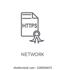 network certificate linear icon. Modern outline network certificate logo concept on white background from Internet Security and Networking collection.
