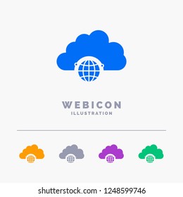 network, city, globe, hub, infrastructure 5 Color Glyph Web Icon Template isolated on white. Vector illustration
