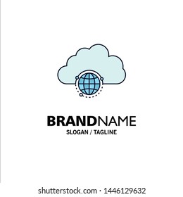network, city, globe, hub, infrastructure Flat Color Icon Vector