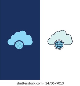 network, city, globe, hub, infrastructure Flat Color Icon Vector. Vector Icon Template background