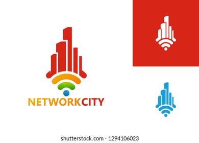 Network City Logo Template Design Vector, Emblem, Design Concept, Creative Symbol, Icon