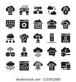 
Network and Cloud Computing Glyph Icon Collection 
