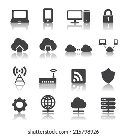 Network and cloud computing icons