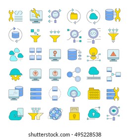 network and cloud computing icons
