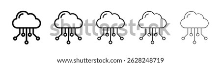 Network cloud icon in black. Vector illustration for graphic design