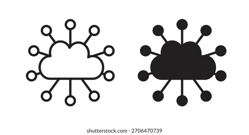 Network cloud icon for websites and mobile minimalistic flat design.
