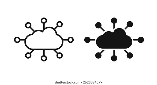 Network cloud icons on white background for web