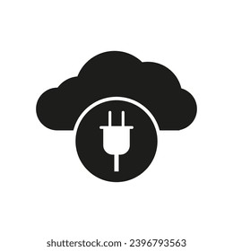 Network cloud plug icon. Ethernet connector connected to the cloud. Vector illustration. EPS 10.