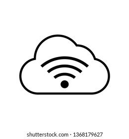 Network in the cloud sign. Cloud storage icon