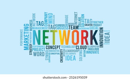 Network cloud word template. Business concept vector background defarance keyword colurful design.