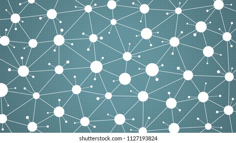 Network communication background. Illustration of an abstract social network, flat design