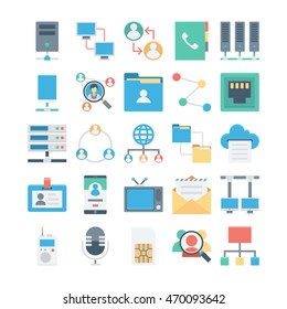 Network and Communication Colored Vector icons 1