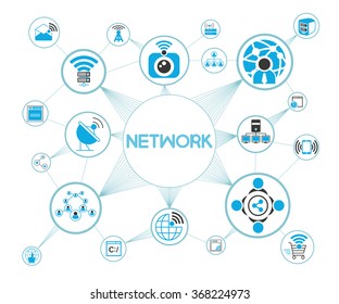 network and communication concept, network icons