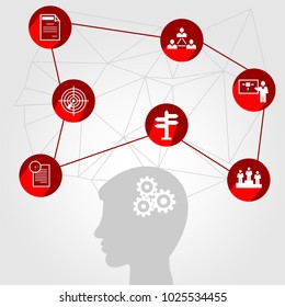 Network communication in the global  network. Connection people infographic. Illustration vector of flat design.