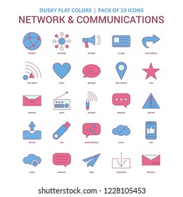 Network and Communication icon Dusky Flat color - Vintage 25 Icon Pack