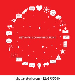 Network and Communication Icon Set. Infographic Vector Template