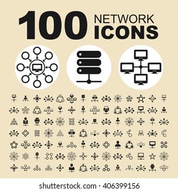 Network communication icons. Internet pictogram. Link vector graphic. Connection design set.