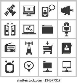 network and communication icons set