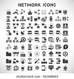 network and communication icons set