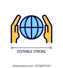 Network communication pixel perfect RGB color icon. Telecommunication service. Global contact. Internet. Isolated vector illustration. Simple filled line drawing. Editable stroke. Arial font used